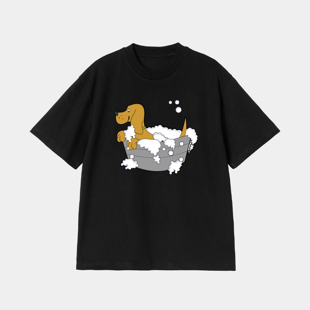 Happy Dog Taking a Bath T-Shirt