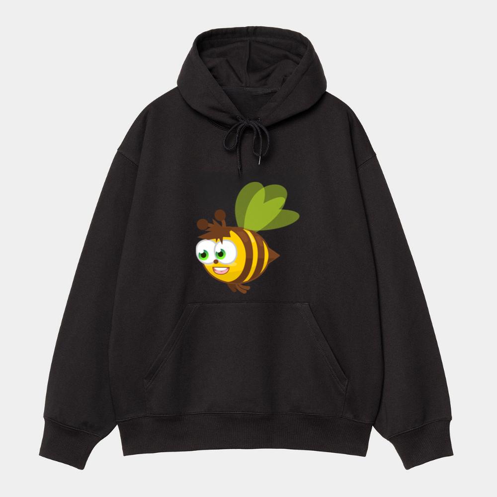 Happy Flying Cartoon Bee Hoodie