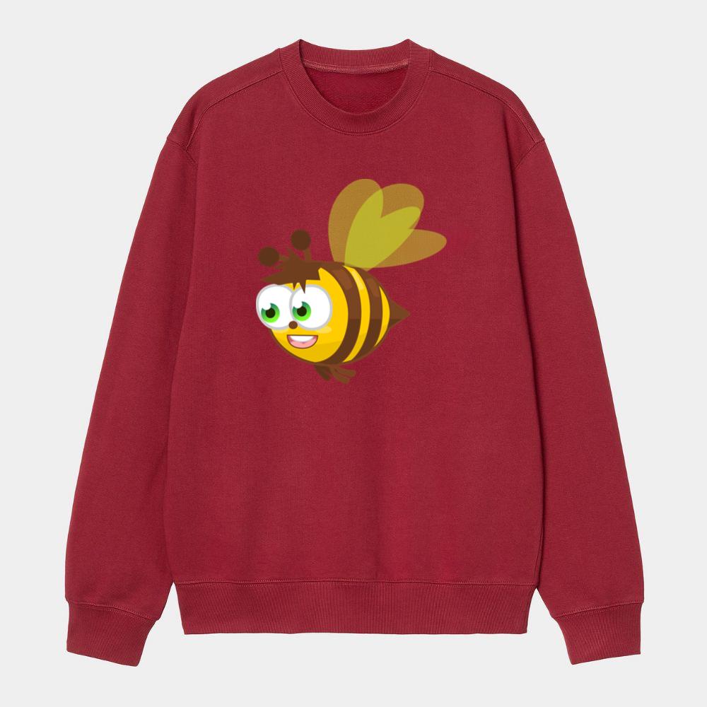 Happy Flying Cartoon Bee Sweatshirt