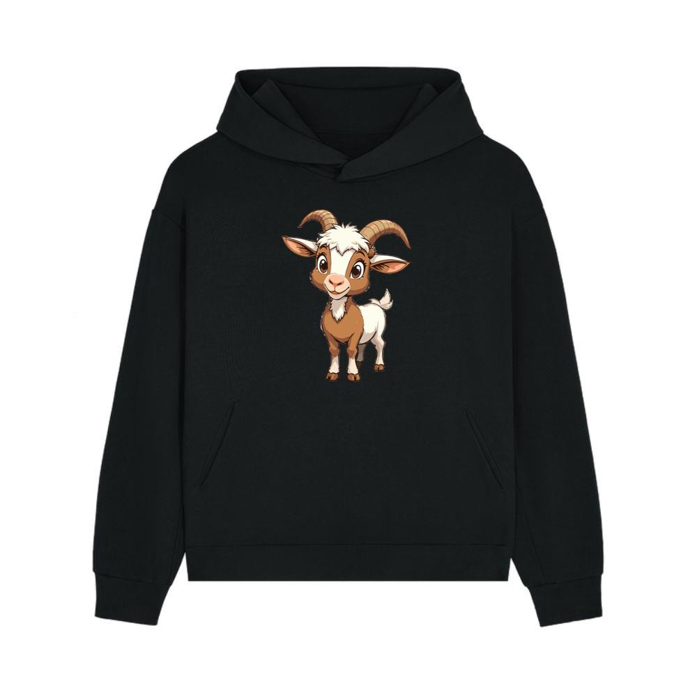 Happy Little Cartoon Goat Hoodie