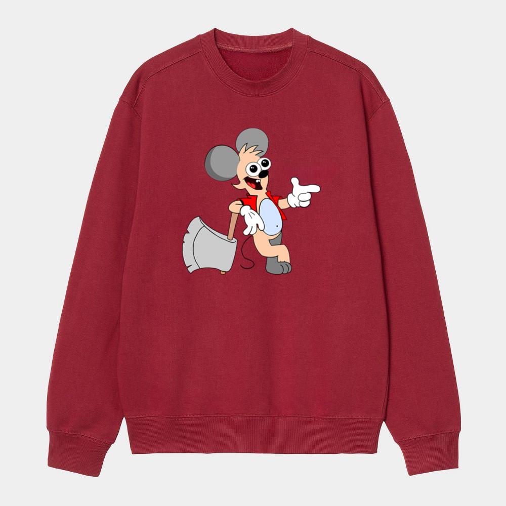 Happy Mouse With Axe Sweatshirt