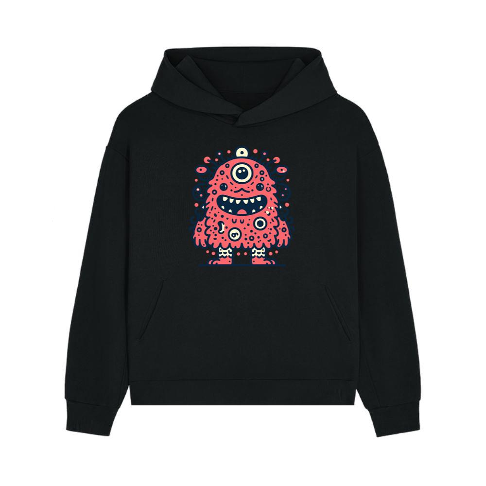 Happy Red Fuzzy Monster Hoodie