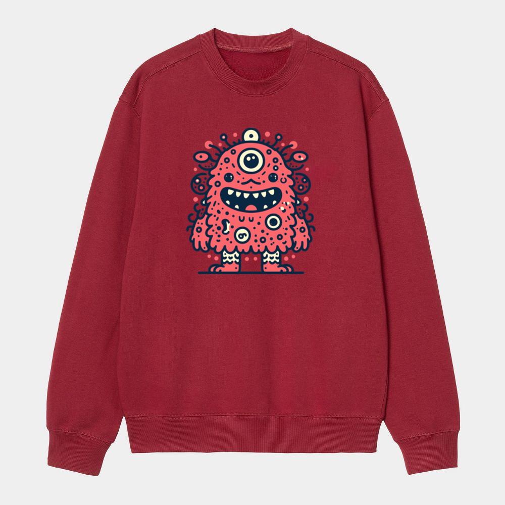 Happy Red Fuzzy Monster Sweatshirt