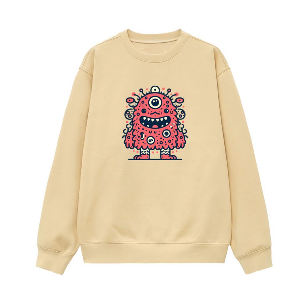 Happy Red Fuzzy Monster Sweatshirt
