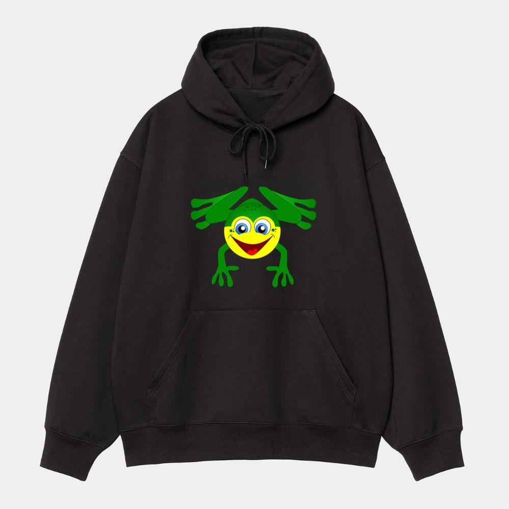 Happy Smiling Cartoon Frog Hoodie