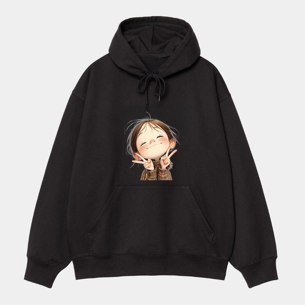 Happy Winking Girl Hoodie