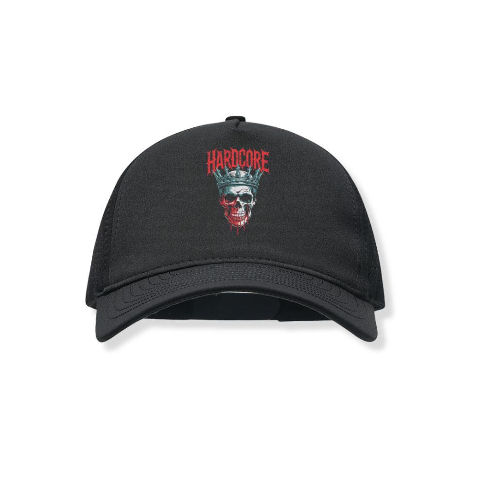 Hardcore Skull King Crown Dark Graphic Black Hat
