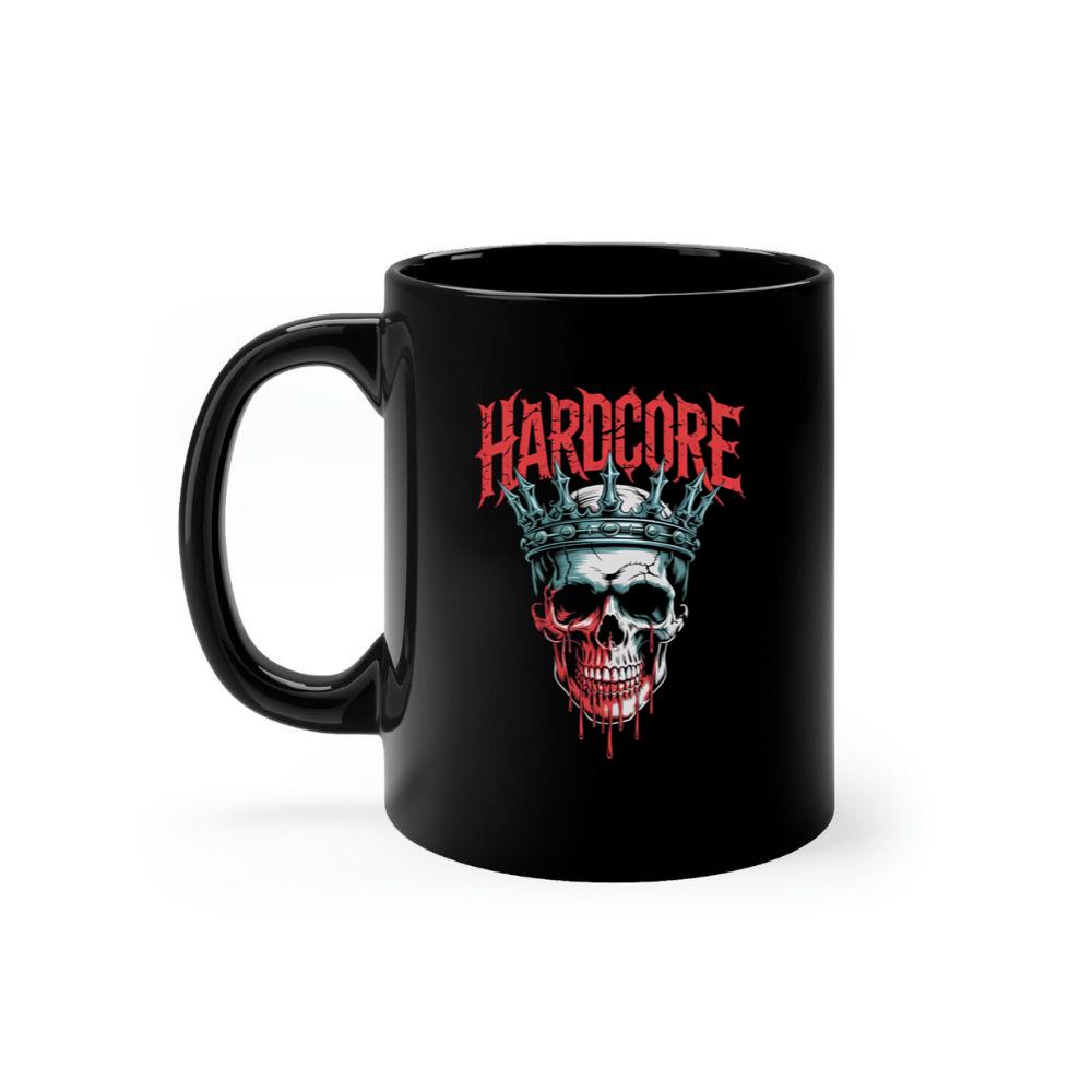 Hardcore Skull King Crown Dark Graphic Mug