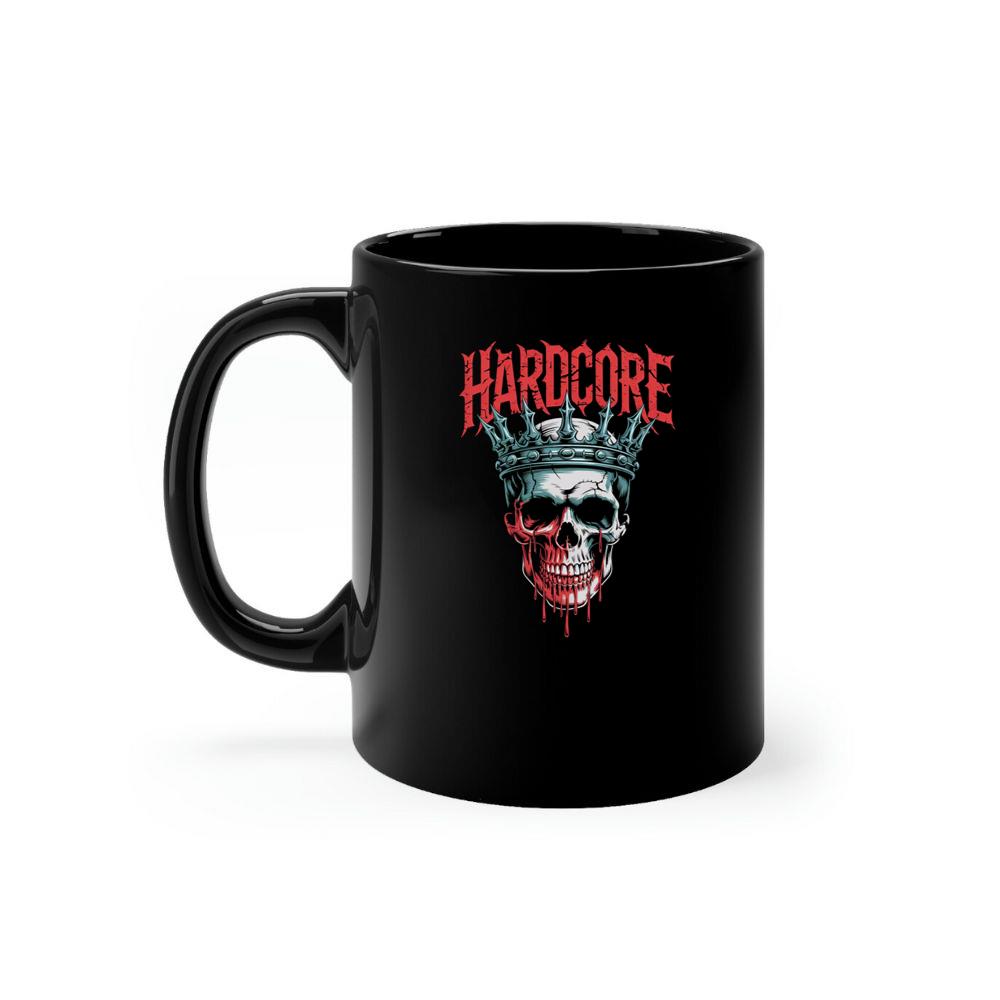Hardcore Skull King Crown Dark Graphic Mug
