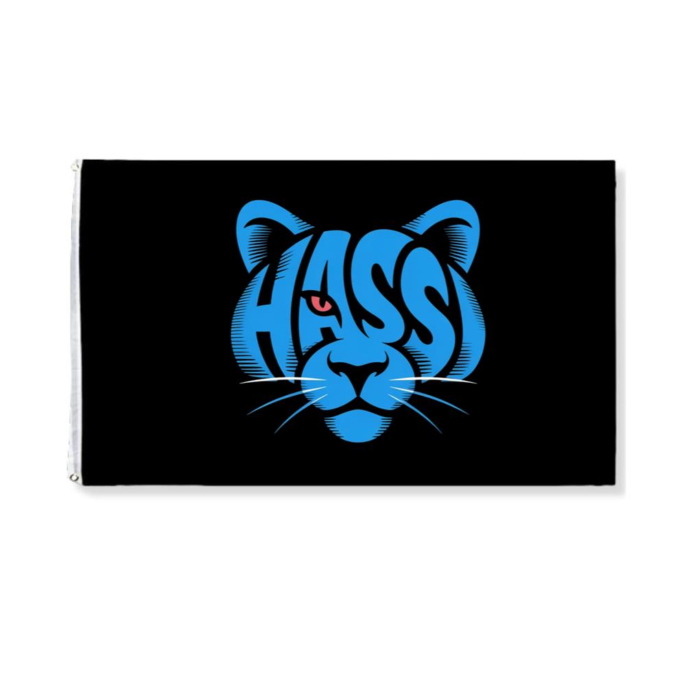 Hass Blue Panther Retro Animal Graphic Flag