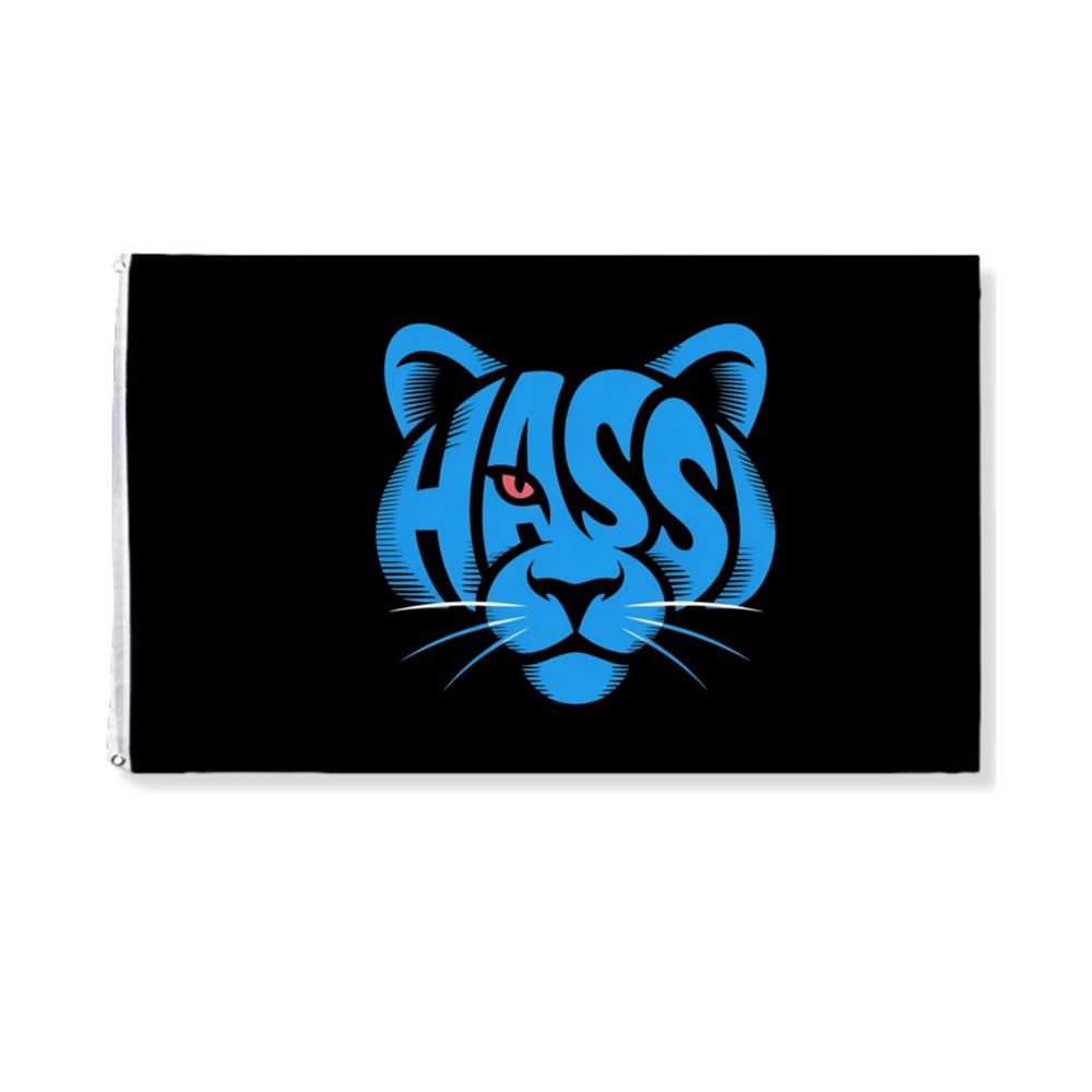 Hass Blue Panther Retro Animal Graphic Flag