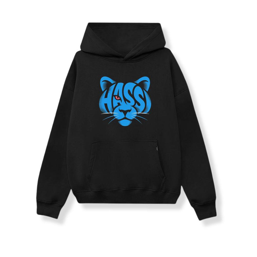 Hass Blue Panther Retro Animal Graphic Hoodie