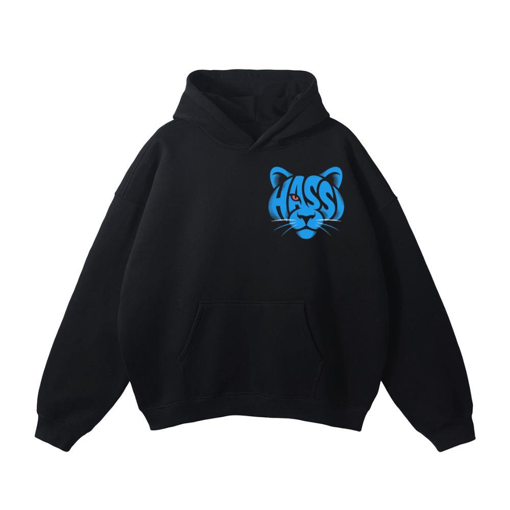 Hass Blue Panther Retro Animal Graphic Hoodie