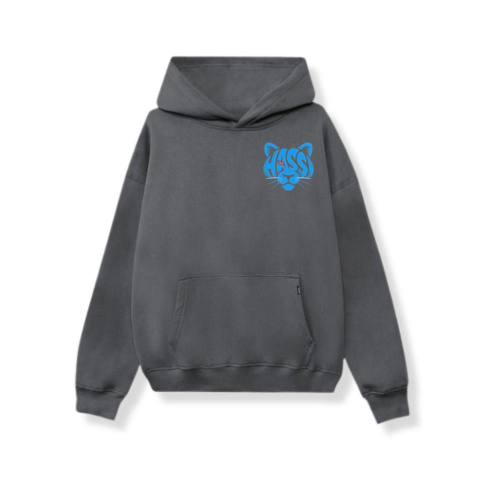 Hass Blue Panther Retro Animal Graphic Hoodie - Image 3