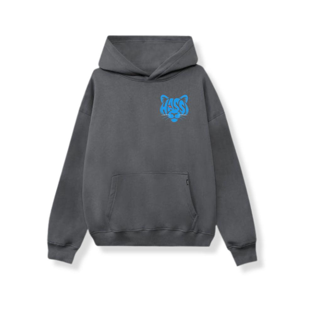 Hass Blue Panther Retro Animal Graphic Hoodie