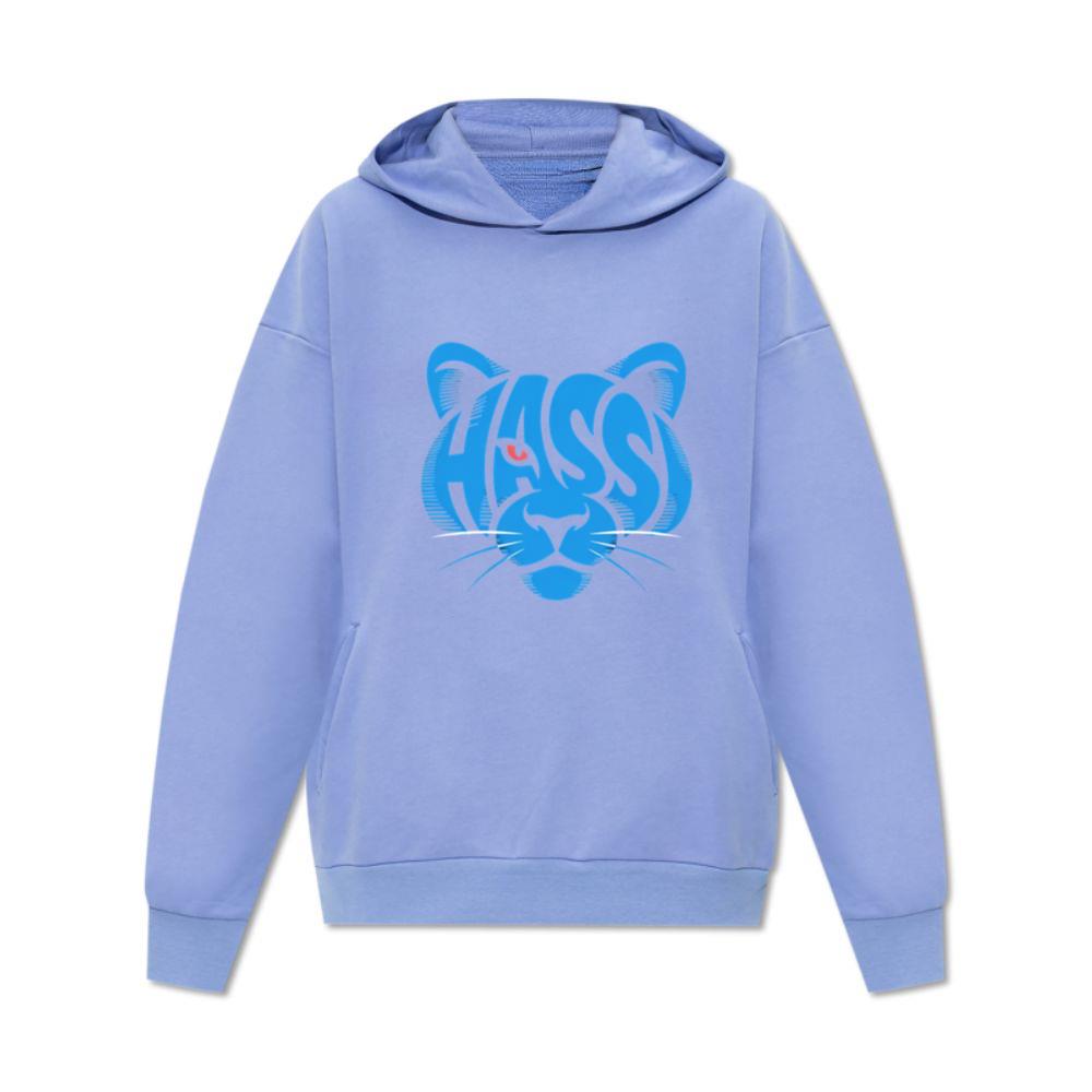 Hass Blue Panther Retro Animal Graphic Hoodie