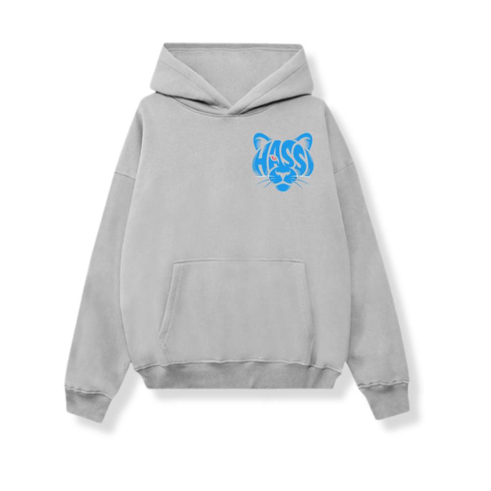 Hass Blue Panther Retro Animal Graphic Hoodie