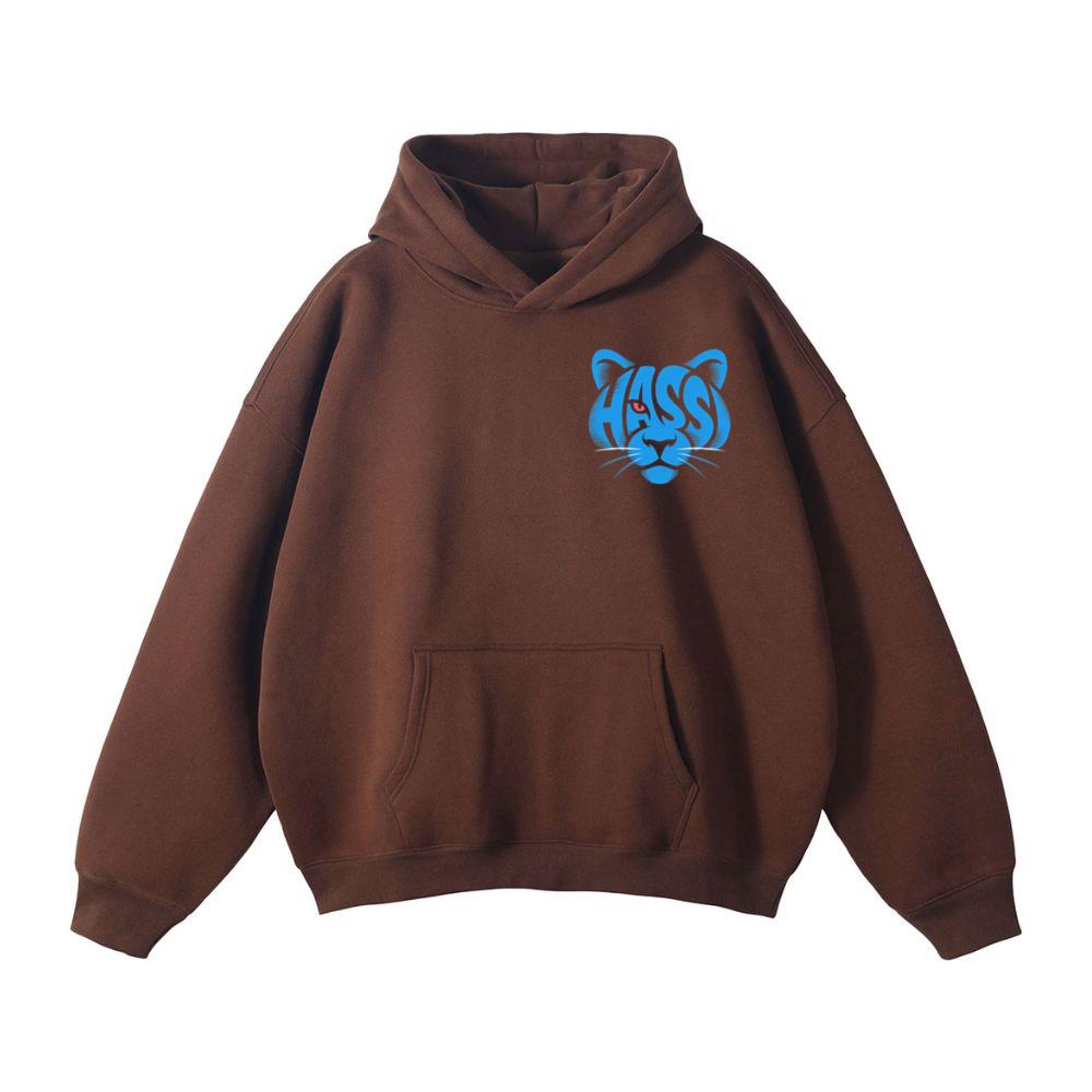 Hass Blue Panther Retro Animal Graphic Hoodie - Image 2