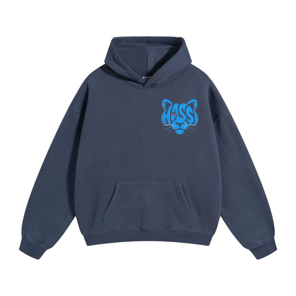 Hass Blue Panther Retro Animal Graphic Hoodie - Image 3