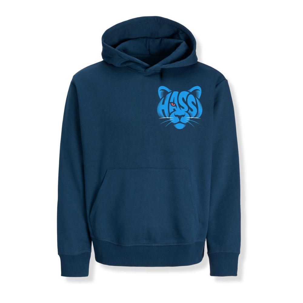 Hass Blue Panther Retro Animal Graphic Hoodie Enterthefit