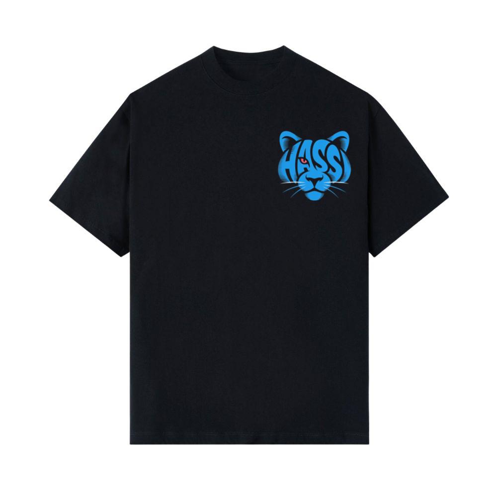 Hass Blue Panther Retro Animal Graphic T-Shirt