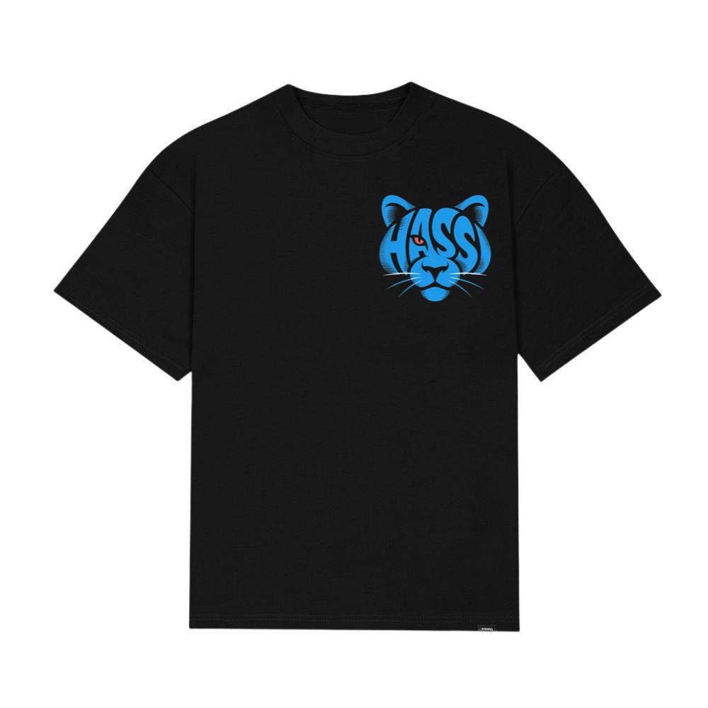 Hass Blue Panther Retro Animal Graphic T-Shirt