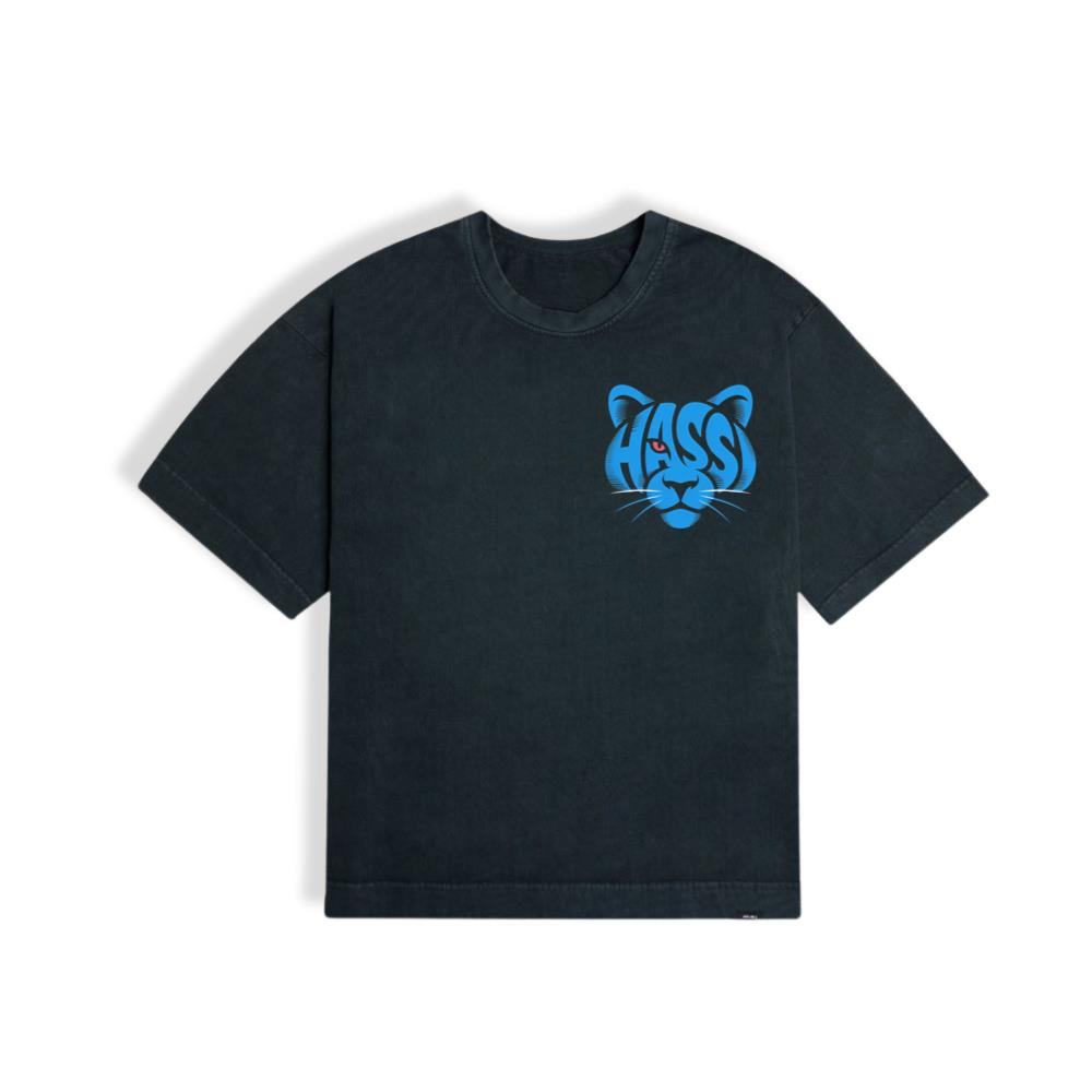 Hass Blue Panther Retro Animal Graphic T-Shirt