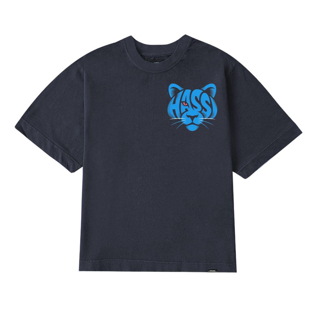Hass Blue Panther Retro Animal Graphic T-Shirt - Image 4