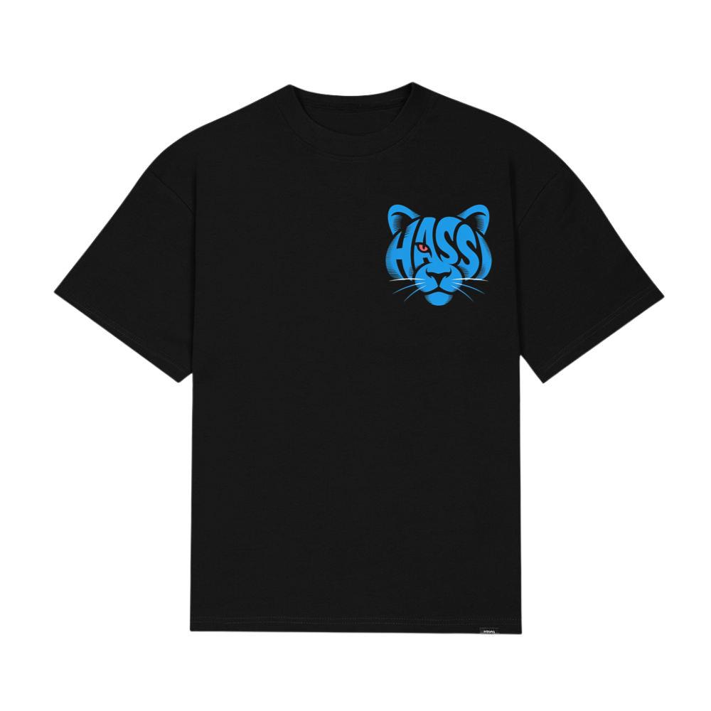 Hass Blue Panther Retro Animal Graphic T-Shirt