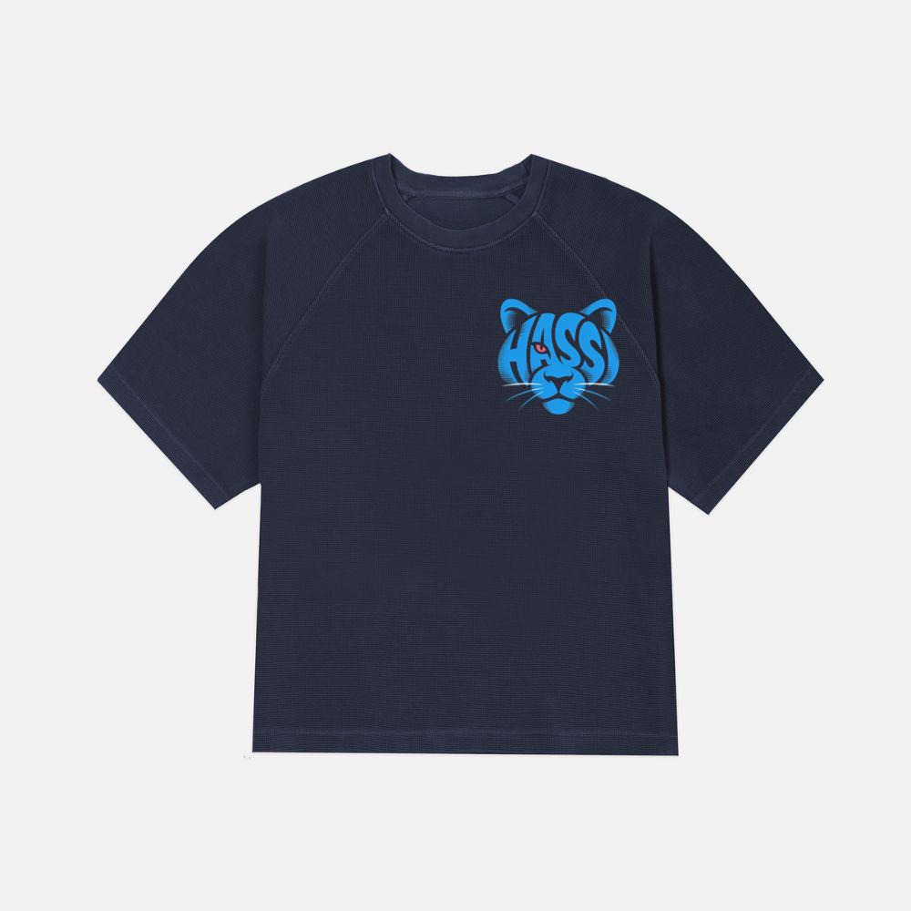 Hass Blue Panther Retro Animal Graphic T-Shirt
