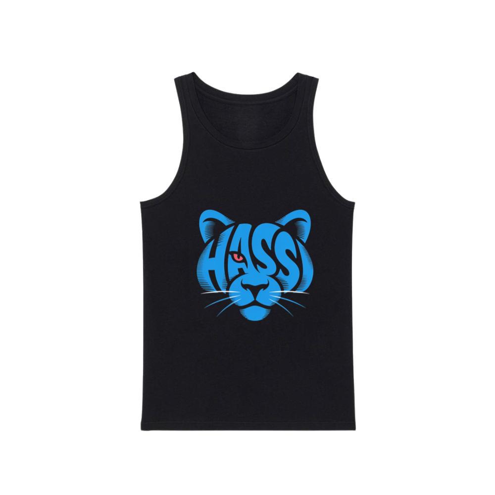 Hass Blue Panther Retro Animal Graphic Tank Top