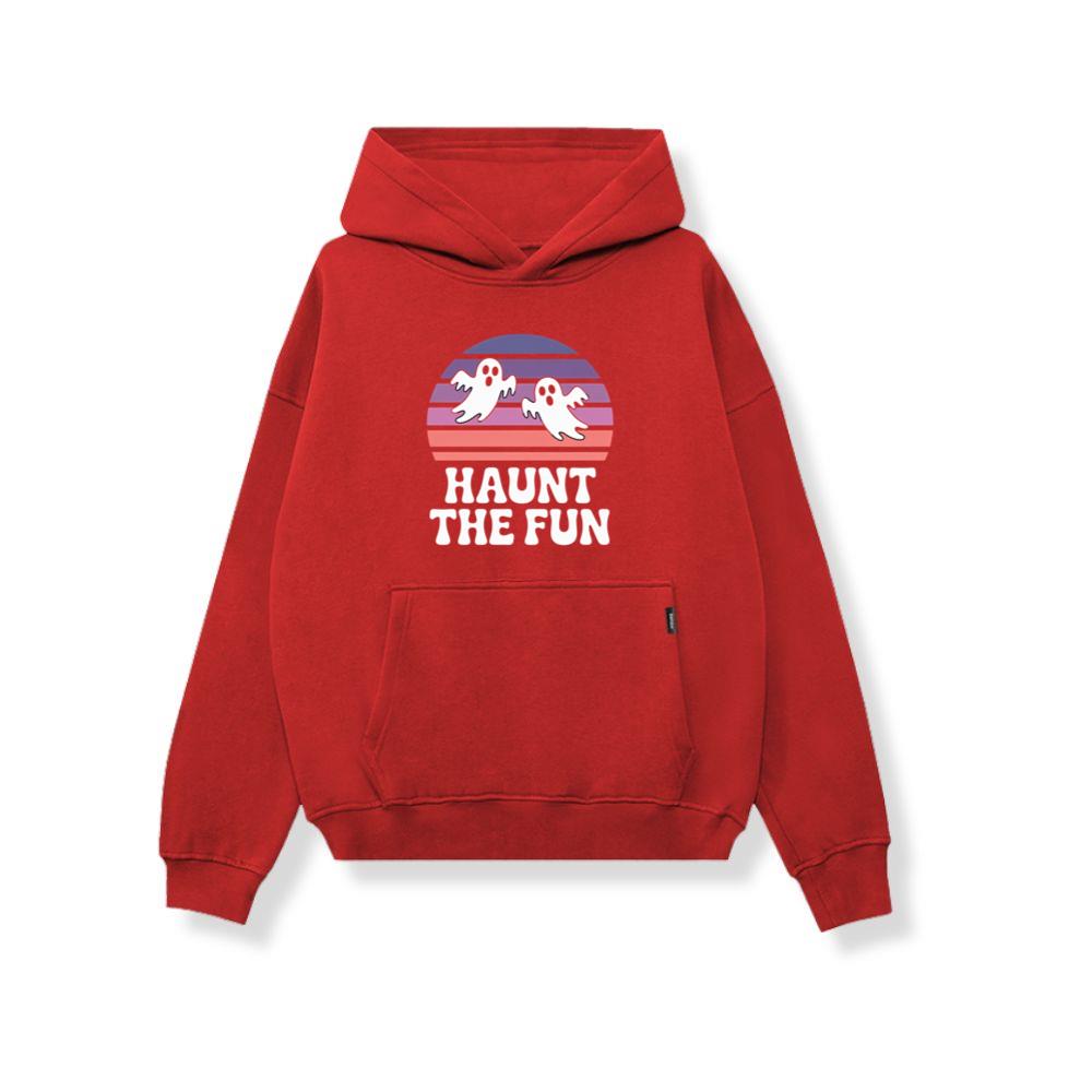 Haunt the Fun Ghost Sunset Retro Cartoon Design Hoodie - Image 4