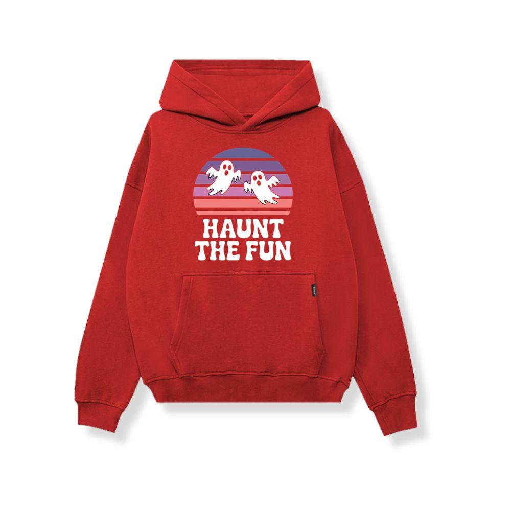 Haunt the Fun Ghost Sunset Retro Cartoon Design Hoodies 3
