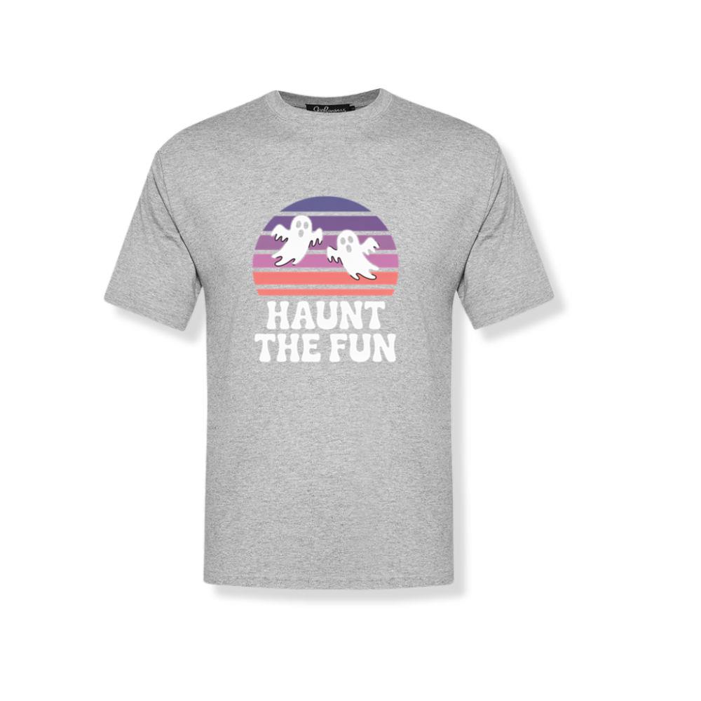 Haunt the Fun Ghost Sunset Retro Cartoon Design T-Shirt 3