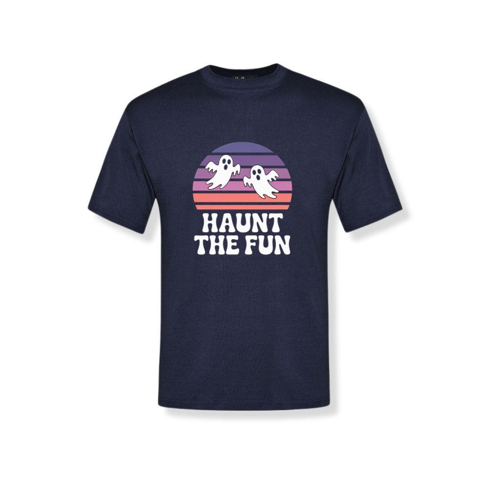 Haunt the Fun Ghost Sunset Retro Cartoon Design T-Shirt 2