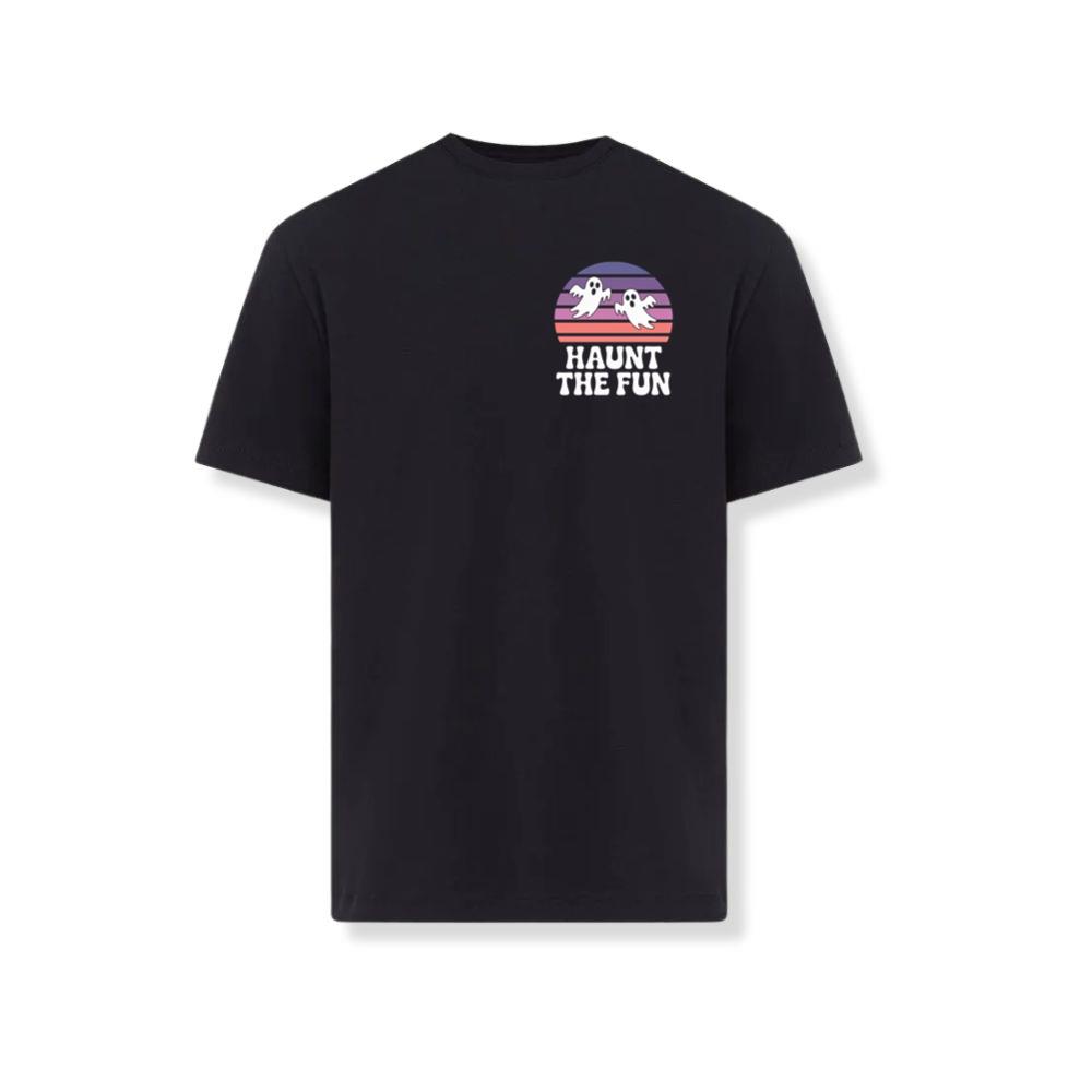 Haunt the Fun Ghost Sunset Retro Cartoon Design T-Shirts