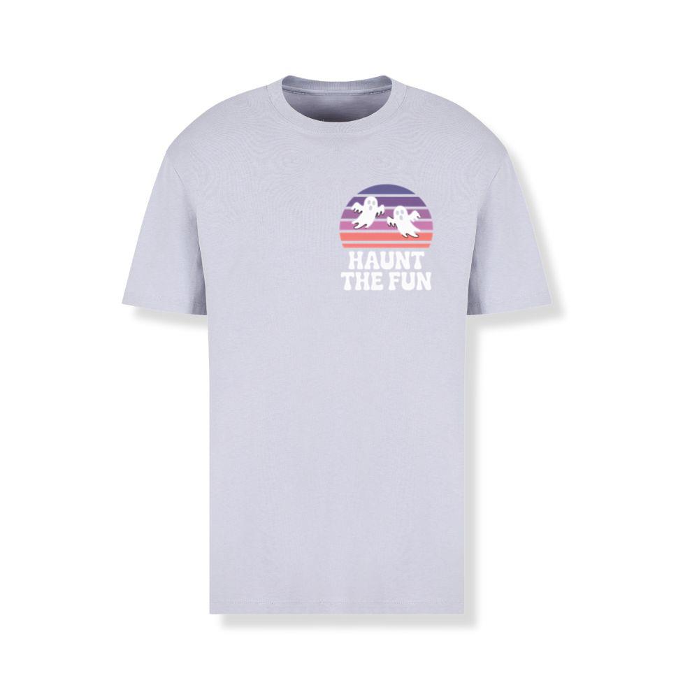 Haunt the Fun Ghost Sunset Retro Cartoon Design T-Shirts - Image 2