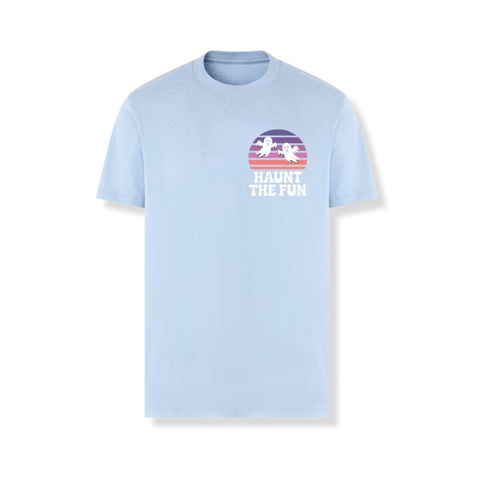 Haunt the Fun Ghost Sunset Retro Cartoon Design T-Shirts