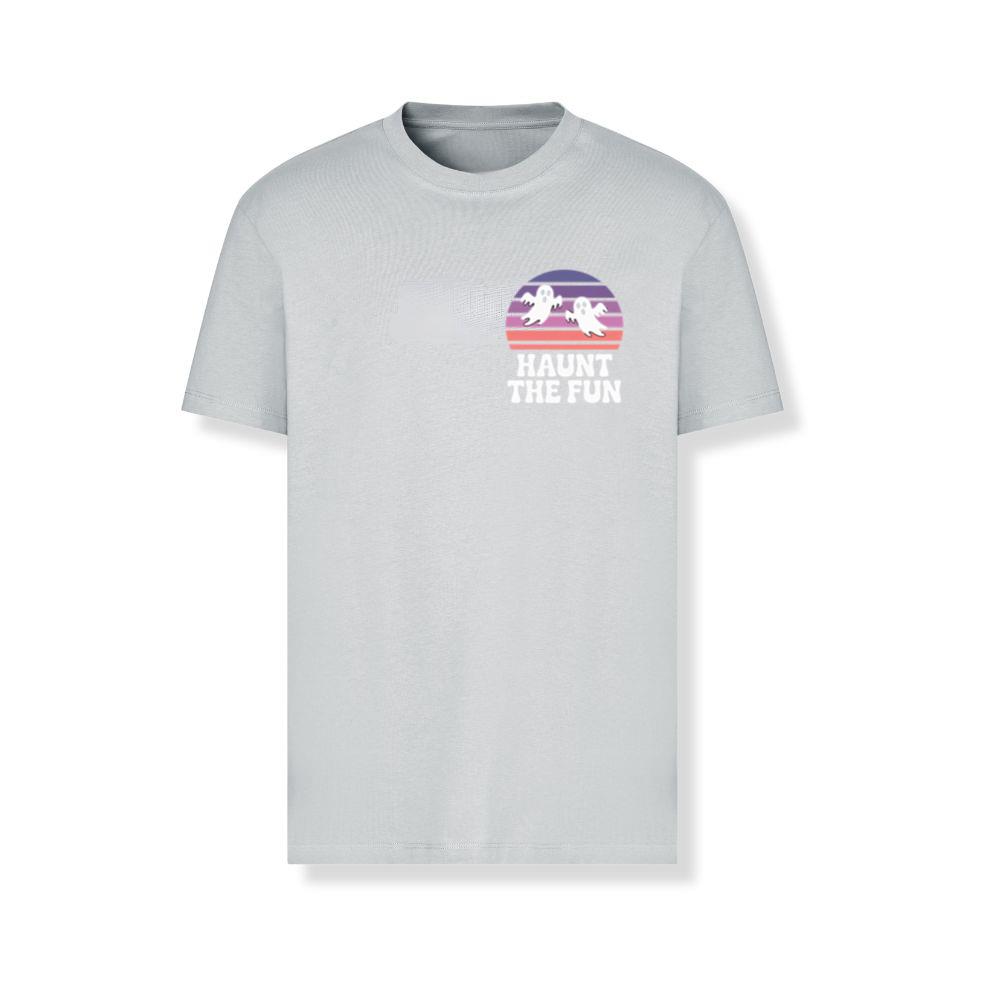 Haunt the Fun Ghost Sunset Retro Cartoon Design T-Shirts - Image 3
