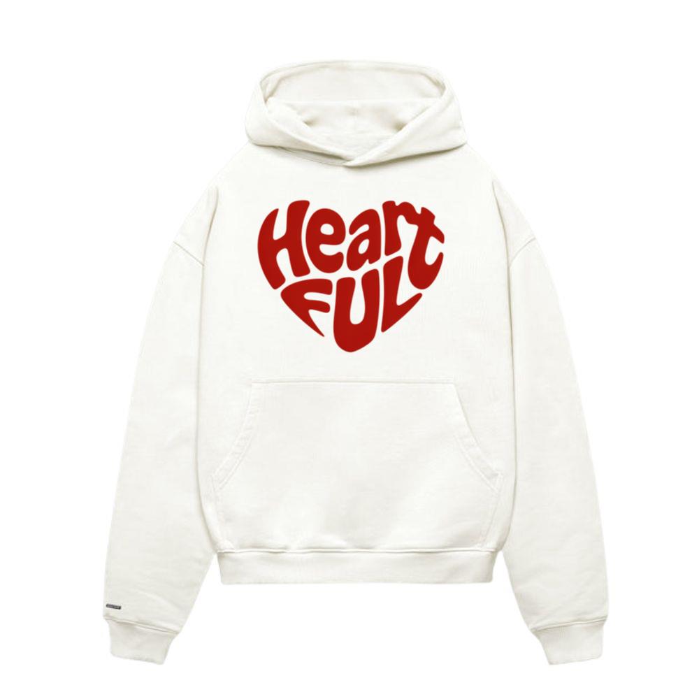 Heart Full Retro Typography Love Graphic Hoodies