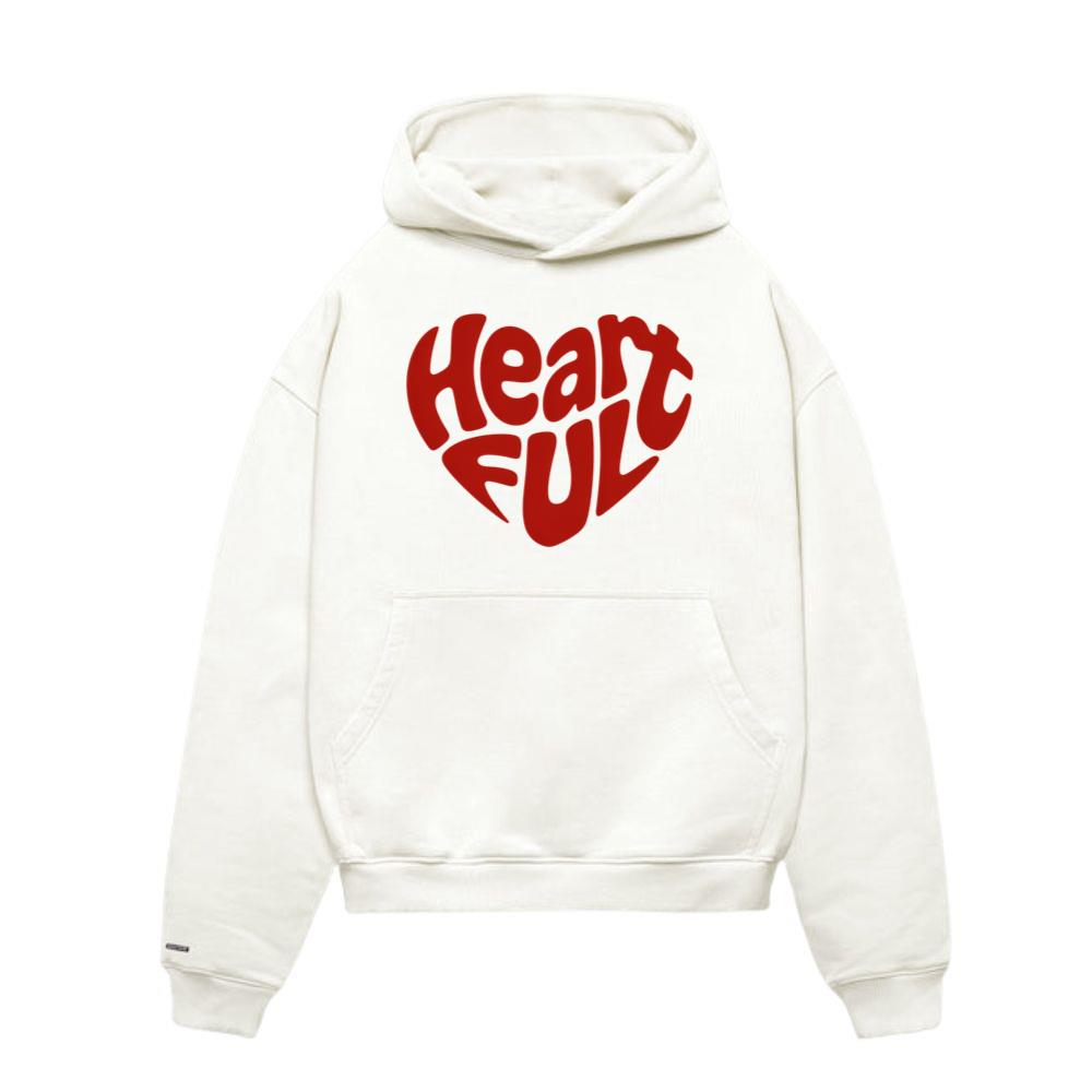 Heart Full Retro Typography Love Graphic Hoodies