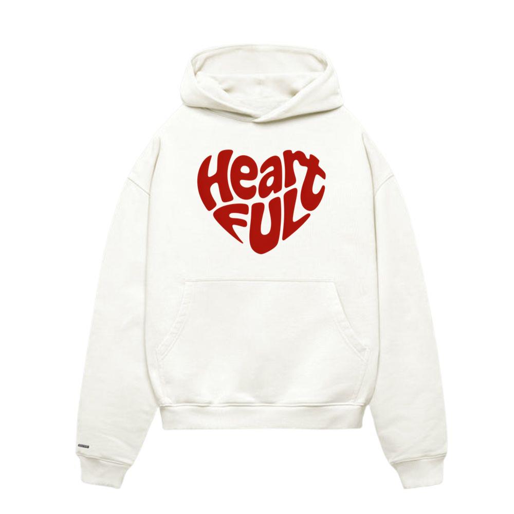 Heart Full Retro Typography Love Graphic Hoodies
