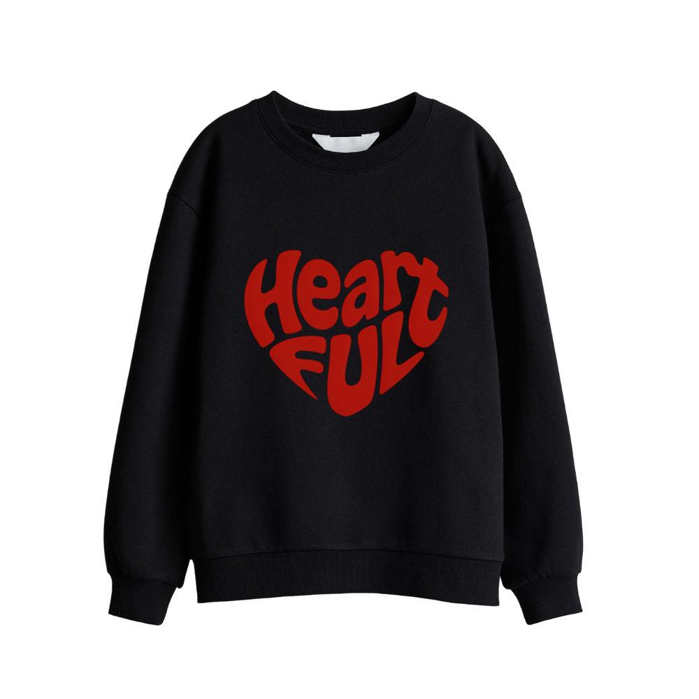 Heart Full Retro Typography Love Graphic Sweatsrhit