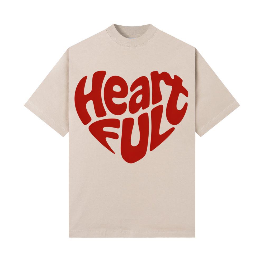 Heart Full Retro Typography Love Graphic T-Shirt - Image 3