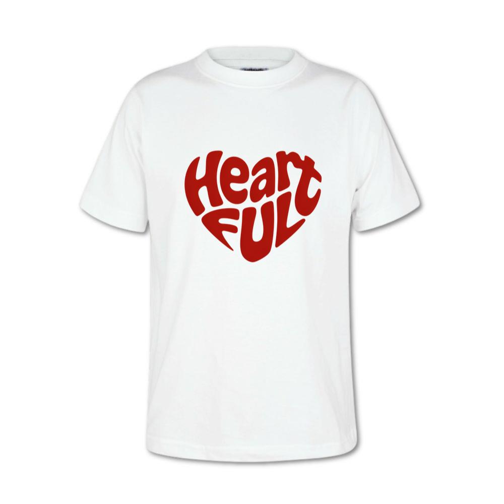 Heart Full Retro Typography Love Graphic T-Shirt