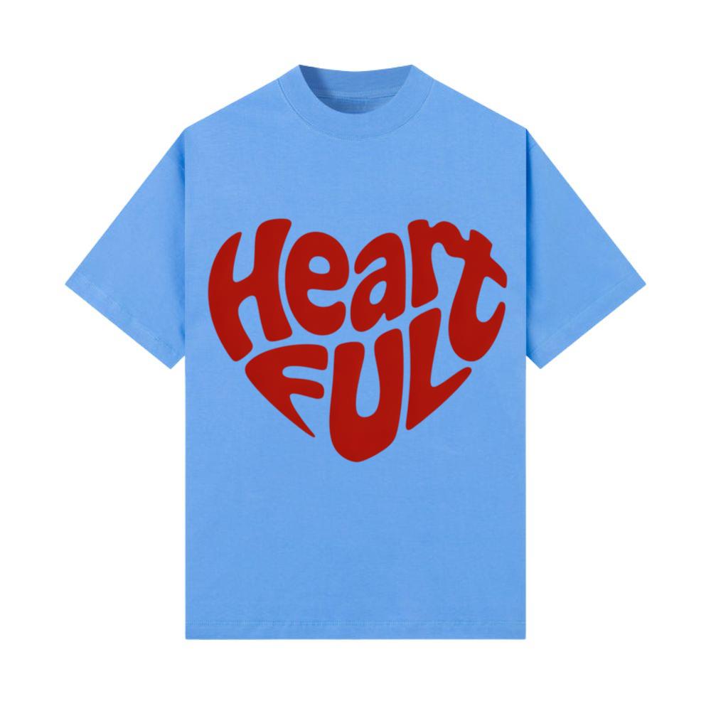 Heart Full Retro Typography Love Graphic T-Shirt