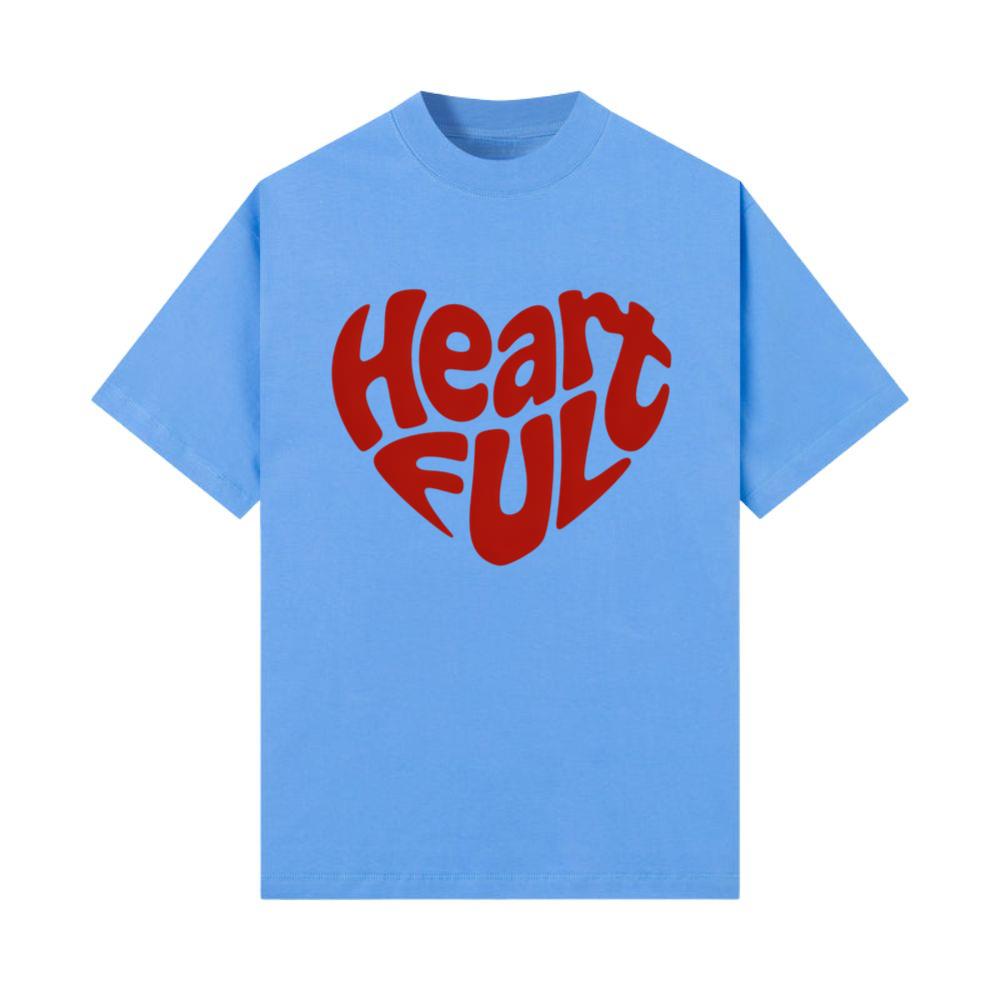 Heart Full Retro Typography Love Graphic T-Shirts