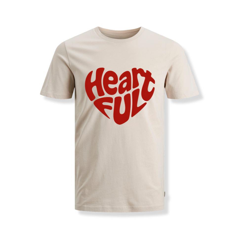 Heart Full Retro Typography Love Graphic T-Shirts