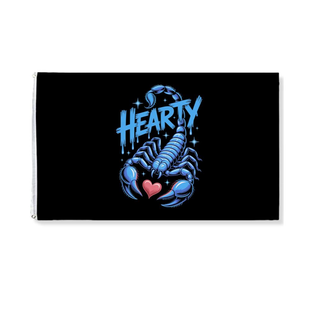 Hearty Skeleton Hand Heart Sign Graphic Flag