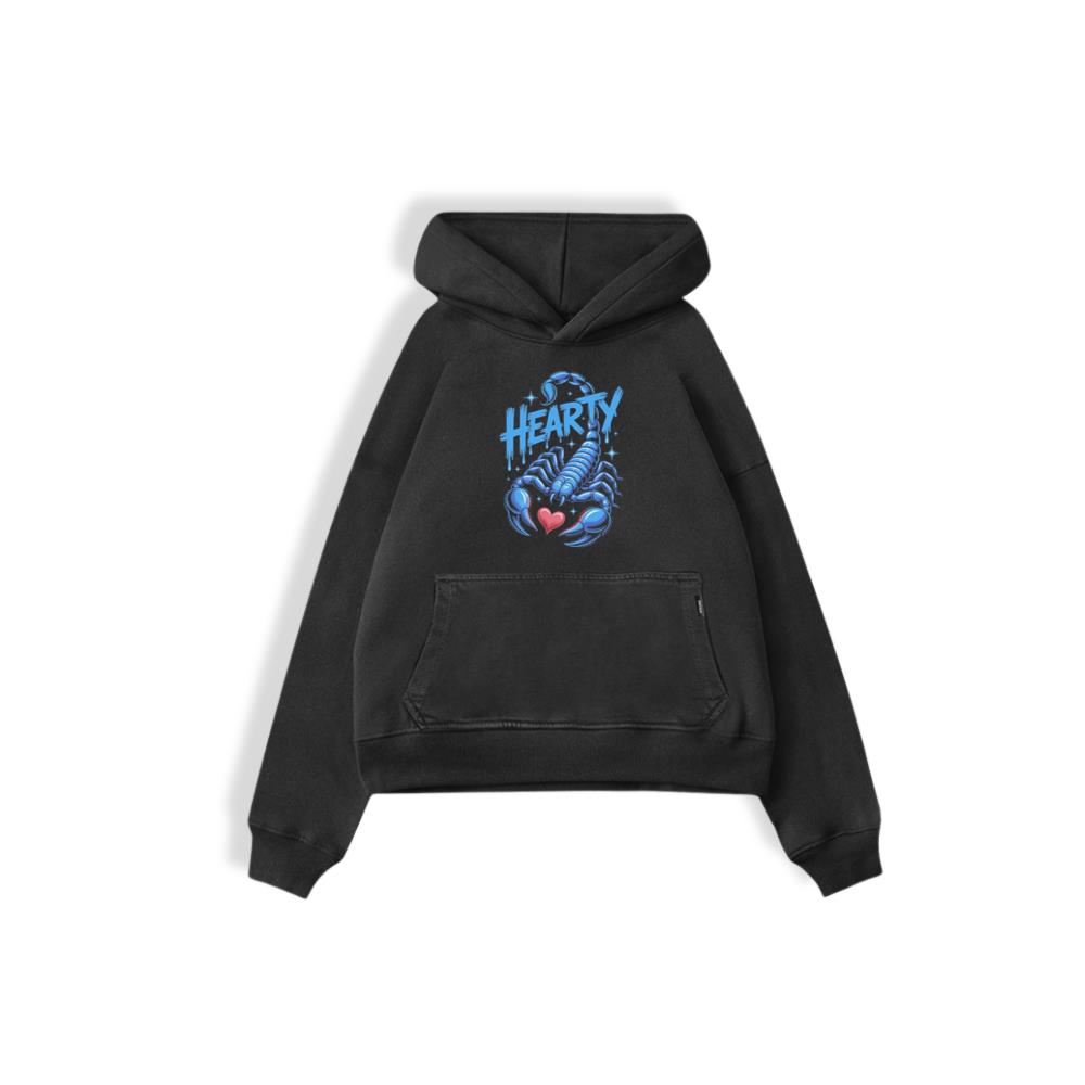 Hearty Skeleton Hand Heart Sign Graphic Hoodie